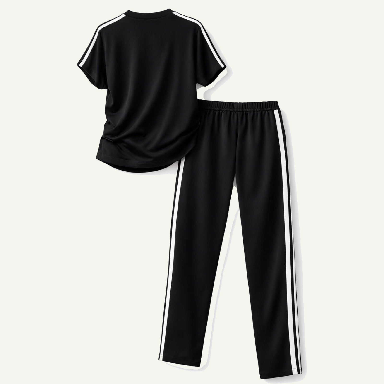 Σετ φόρμας μπλε με ρίγα στο πλάι & oversized t-shirt One Size - Image 6