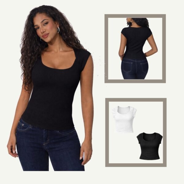 ARSH Cross Rib Top – Cotton Stretch Μαύρο