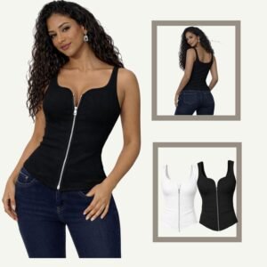 ARSH Contour Zip Top Μαύρο