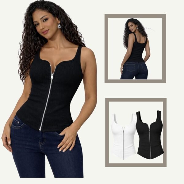 ARSH Contour Zip Top Μαύρο