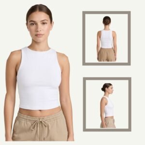 ARSH Lycra Crop Top με Έξω Ώμους – Athletic Fit Λεύκο