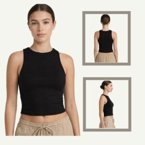 ARSH Lycra Crop Top με Έξω Ώμους – Athletic Fit Μαύρο