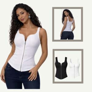 ARSH Contour Zip Top Λευκό