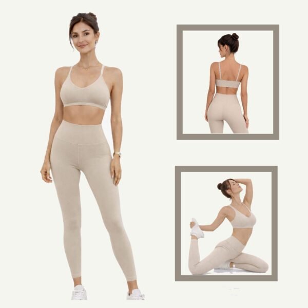 ARSH Seamless Active Set – Γυναικείο Σετ Αθλητικό (Top & Κολάν) Beige