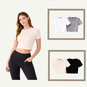 ARSH Lycra Crop Top – Εκρού