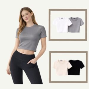 ARSH Lycra Crop Top – Mouse Grey