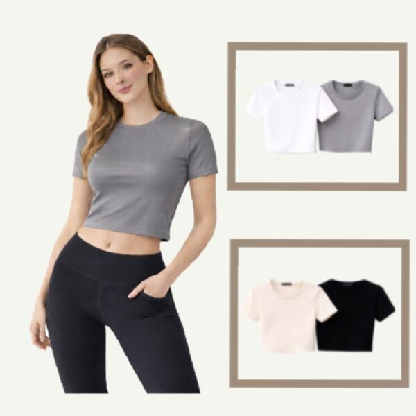 ARSH Lycra Crop Top – Mouse Grey