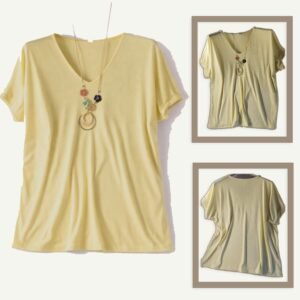 ARSH Rib Loose Fit Μπλούζα Βισκόζης One Size – Yellow