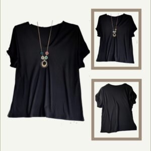 ARSH Rib Loose Fit Μπλούζα Βισκόζης One Size – Black