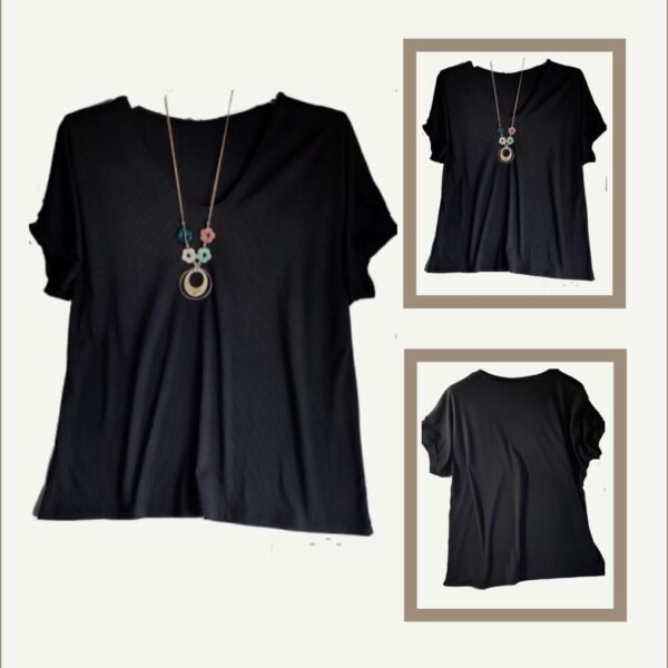 ARSH Rib Loose Fit Μπλούζα Βισκόζης One Size – Black