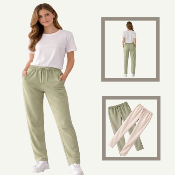 Παντελόνι jersey κλασική γραμμή ελαστικό τεσσάρων εποχών Παλ Λαδί ανοιχτό