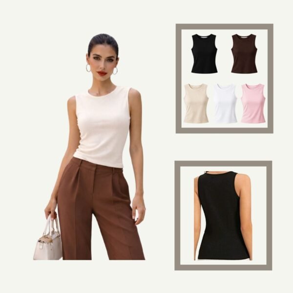 Γυναικείο Τοπ Εφαρμοστό – Βισκόζη & Ελαστίνη Εκρού