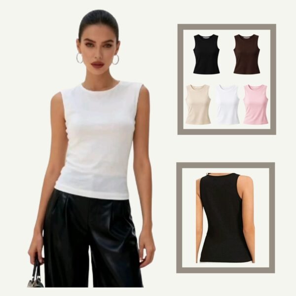 Γυναικείο Τοπ Εφαρμοστό – Βισκόζη &  Λευκό