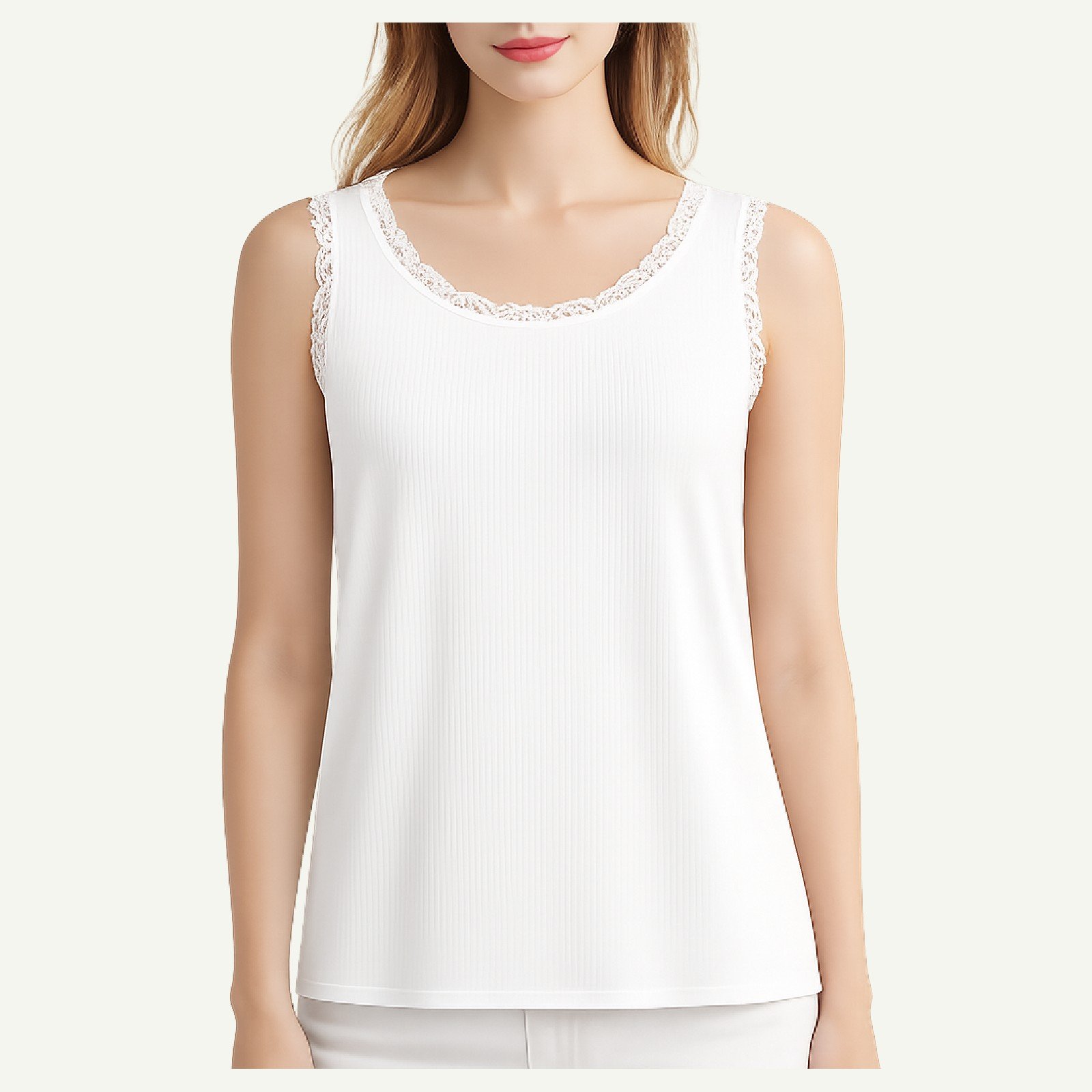 Γυναικείο Rib Top με Δαντέλα – Basic Collection - Image 2