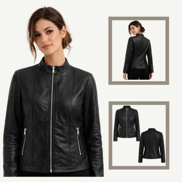 Γυναικείο Jacket Δερματίνης Style Premium Look Μαύρο