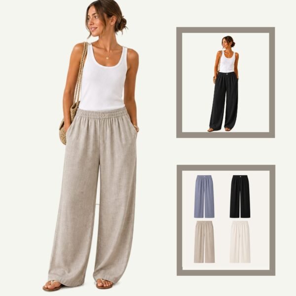 Γυναικεία Παντελόνα Wide Leg με Λάστιχο – Soft Minimal Collection