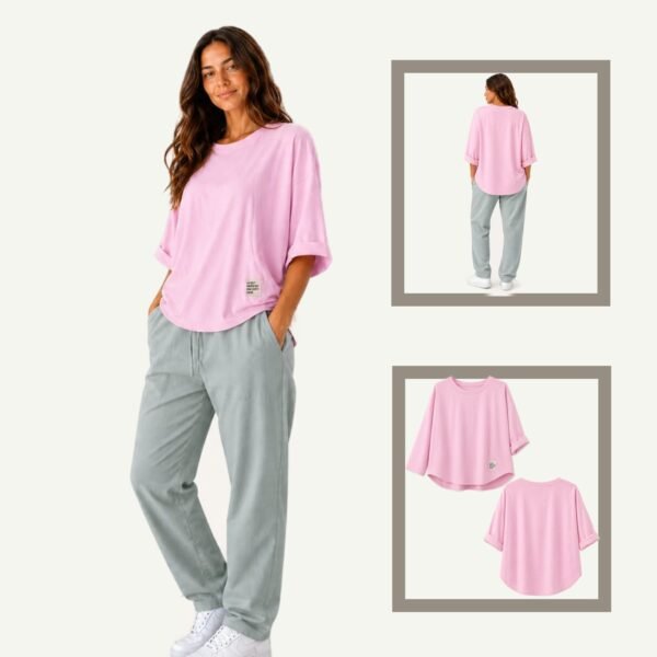 Basic Oversized Top με Ελαστικότητα