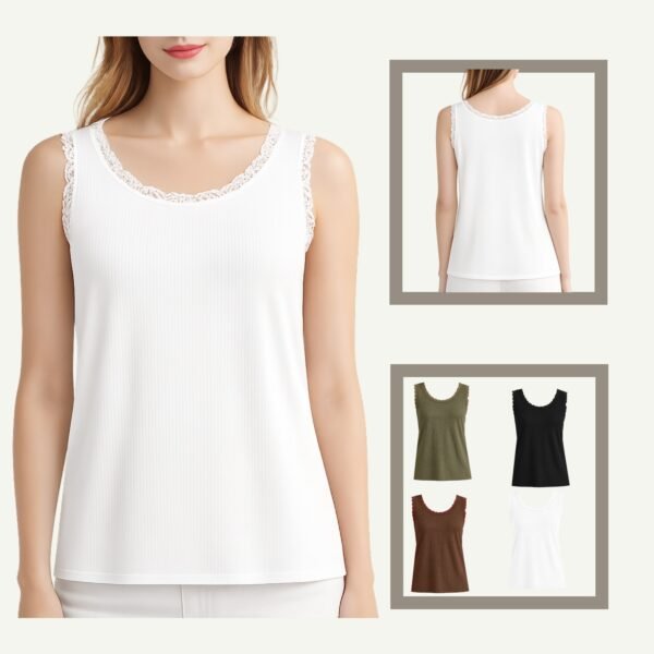 Γυναικείο Rib Top με Δαντέλα – Basic Collection